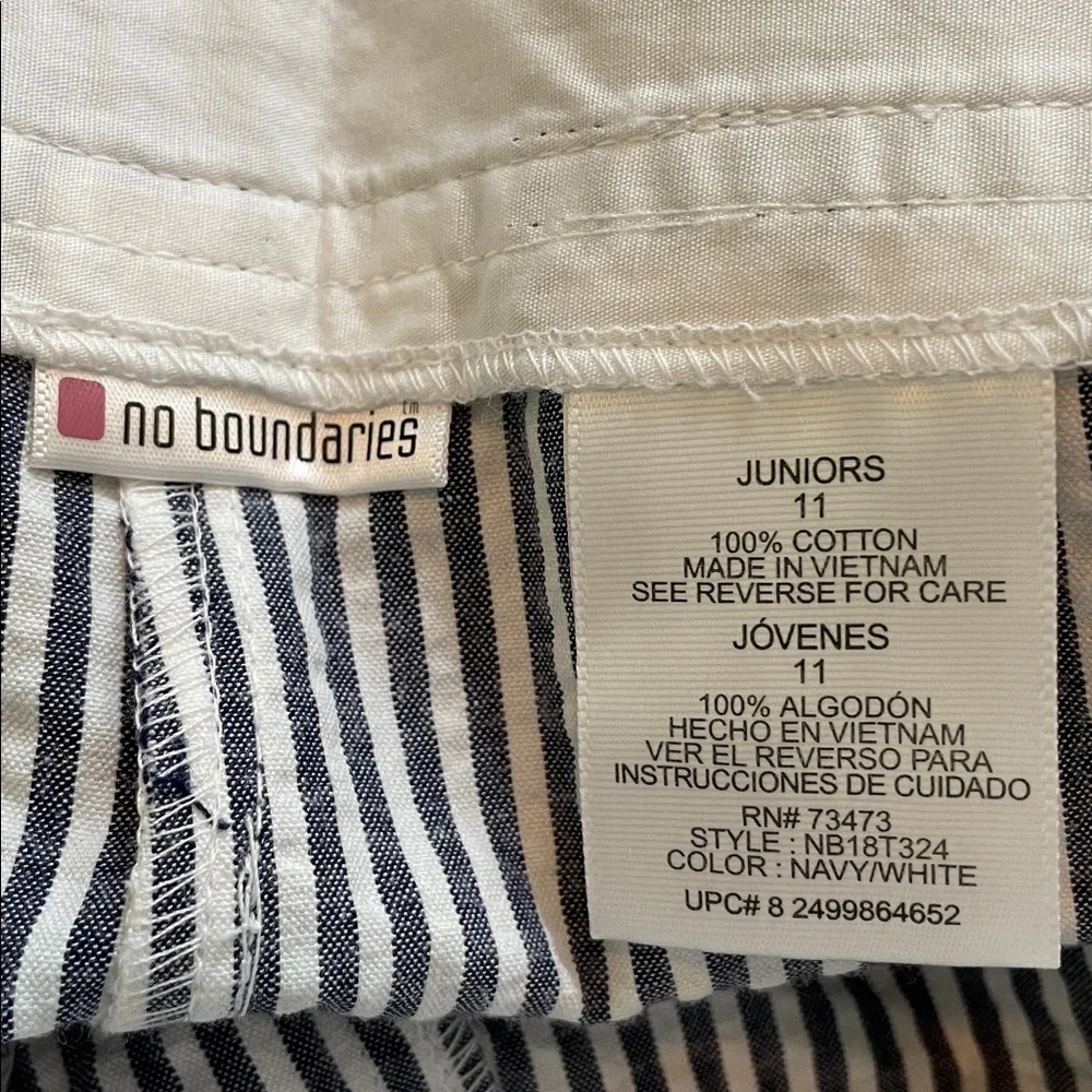 No Boundaries blue and white stripe Wide leg Pants trousers 11
